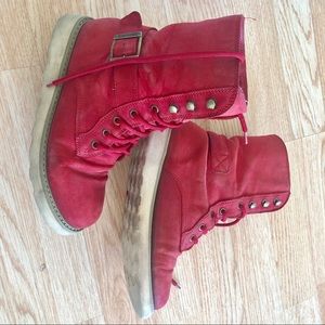 woman leather boots， size6